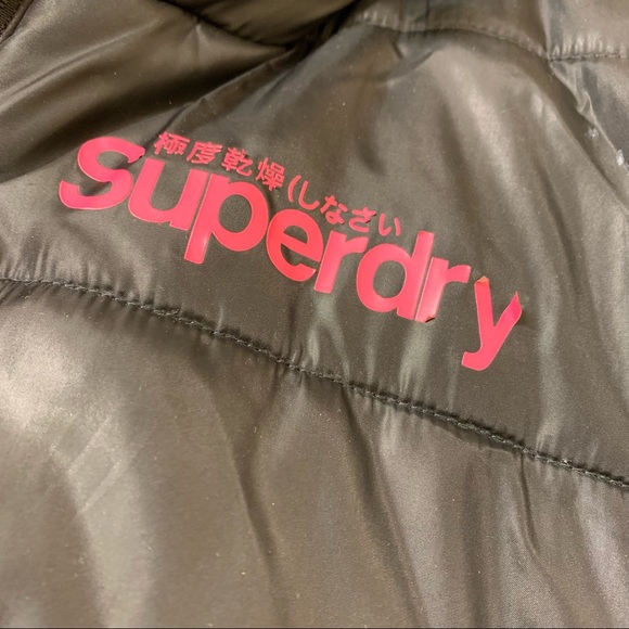 Superdry Sport Double Black Label Womens Puffer Jacket - Picture 10 of 16
